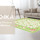 Ultra Soft Area Rug, Non Slip, Stain Resistant, Washable Area Rugs for Living Room, Bedroom, Classic Low-Pile Trellis Design(White)
