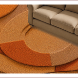 Ultra Soft Area Rug, Non Slip, Stain Resistant, Washable Area Rugs for Living Room, Bedroom, Modern Wavy Circles Soft Living Room(Orange)