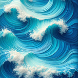 Ultra Soft Area Rug, Non Slip, Stain Resistant, Washable Area Rugs for Living Room, Bedroom, Ocean Blue Waves Non-Slip Outdoor Mat(Blue)