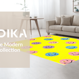 Ultra Soft Area Rug, Non Slip, Stain Resistant, Washable Area Rugs for Living Room, Bedroom, Cheerful Whimsical Emotion Design(Yellow)