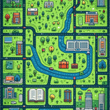Ultra Soft Area Rug, Non Slip, Stain Resistant, Washable Area Rugs for Living Room, Bedroom, Race Track Play Mat(Green)