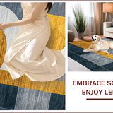 Ultra Soft Area Rug, Non Slip, Stain Resistant, Washable Area Rugs for Living Room, Bedroom, Contemporary Grey Gold Minimalist Easy Care Area Rug(Gold)