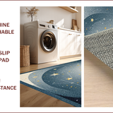 Ultra Soft Area Rug, Non Slip, Stain Resistant, Washable Area Rugs for Living Room, Bedroom, Whimsical Celestial Starburst Design(Blue)