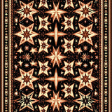 Ultra Soft Area Rug, Non Slip, Stain Resistant, Washable Area Rugs for Living Room, Bedroom, Western Vintage Star Runner(Black)