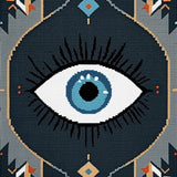 Ultra Soft Area Rug, Non Slip, Stain Resistant, Washable Area Rugs for Living Room, Bedroom, Boho Evil Eye Soft Cotton Runner(Blue)