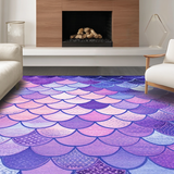 Ultra Soft Area Rug, Non Slip, Stain Resistant, Washable Area Rugs for Living Room, Bedroom, Rustic Oceanic Wave Texture(Purple)