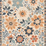 Ultra Soft Area Rug, Non Slip, Stain Resistant, Washable Area Rugs for Living Room, Bedroom, Floral Vintage Medallion(Beige)