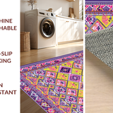 Ultra Soft Area Rug, Non Slip, Stain Resistant, Washable Area Rugs for Living Room, Bedroom, Whimsical Multi-Hued Geometric Style(Yellow)
