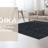 Ultra Soft Area Rug, Non Slip, Stain Resistant, Washable Area Rugs for Living Room, Bedroom, Chic Solid Black Trellis Aesthetic(Black)