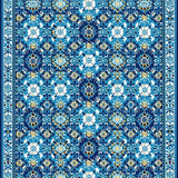 Ultra Soft Area Rug, Non Slip, Stain Resistant, Washable Area Rugs for Living Room, Bedroom, Non-Slip Vintage Geometric Living Room Rug(Blue)