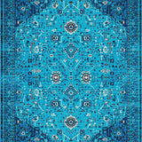 Ultra Soft Area Rug, Non Slip, Stain Resistant, Washable Area Rugs for Living Room, Bedroom, Soft Vintage Distressed Living Room Rug(Blue)