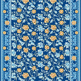 Ultra Soft Area Rug, Non Slip, Stain Resistant, Washable Area Rugs for Living Room, Bedroom, Boho Vintage Floral(Blue)
