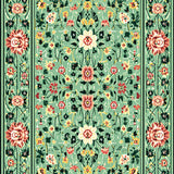 Ultra Soft Area Rug, Non Slip, Stain Resistant, Washable Area Rugs for Living Room, Bedroom, Non-Slip Boho Floral Reading Nook(Green)
