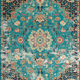 Ultra Soft Area Rug, Non Slip, Stain Resistant, Washable Area Rugs for Living Room, Bedroom, Boho Chic Dark Green Living Room Rug(Blue)