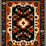 Ultra Soft Area Rug, Non Slip, Stain Resistant, Washable Area Rugs for Living Room, Bedroom, Vintage Lodge Wildlife(Black)