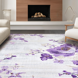 Ultra Soft Area Rug, Non Slip, Stain Resistant, Washable Area Rugs for Living Room, Bedroom, Vibrant Cozy Garden Inspired Design(Purple)