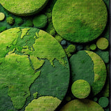 Ultra Soft Area Rug, Non Slip, Stain Resistant, Washable Area Rugs for Living Room, Bedroom, Plush High Pile World Circle(Green)