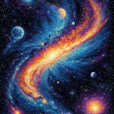 Ultra Soft Area Rug, Non Slip, Stain Resistant, Washable Area Rugs for Living Room, Bedroom, Galaxy Planet Earth(Blue)