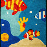 Ultra Soft Area Rug, Non Slip, Stain Resistant, Washable Area Rugs for Living Room, Bedroom, Sea Animals Kids Playroom(Blue)