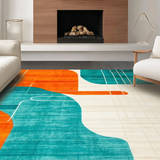Ultra Soft Area Rug, Non Slip, Stain Resistant, Washable Area Rugs for Living Room, Bedroom, Contemporary Arch Motif(Orange)