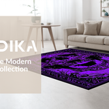 Ultra Soft Area Rug, Non Slip, Stain Resistant, Washable Area Rugs for Living Room, Bedroom, Hauntingly Unique Gothic Motif(Purple)