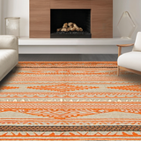 Ultra Soft Area Rug, Non Slip, Stain Resistant, Washable Area Rugs for Living Room, Bedroom, Geometric Vibrant Rustic Motif(Orange)
