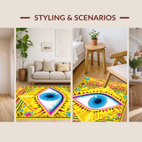 Ultra Soft Area Rug, Non Slip, Stain Resistant, Washable Area Rugs for Living Room, Bedroom, Vibrant Tribal Ethnic Pattern(Yellow)
