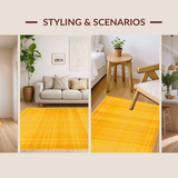 Ultra Soft Area Rug, Non Slip, Stain Resistant, Washable Area Rugs for Living Room, Bedroom, Bold Geometric Yellow Infusion(Yellow)