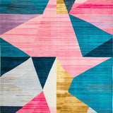 Ultra Soft Area Rug, Non Slip, Stain Resistant, Washable Area Rugs for Living Room, Bedroom, Abstract Geo Pattern(Red)