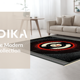 Ultra Soft Area Rug, Non Slip, Stain Resistant, Washable Area Rugs for Living Room, Bedroom, Artistic Vinyl Record Motif(Black)
