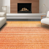 Ultra Soft Area Rug, Non Slip, Stain Resistant, Washable Area Rugs for Living Room, Bedroom, Distressed Ombre Rug with Rustic Hues and Abstract Linear Overlay Design(Orange)