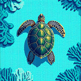 Ultra Soft Area Rug, Non Slip, Stain Resistant, Washable Area Rugs for Living Room, Bedroom, coastal nautical turtle(Blue)