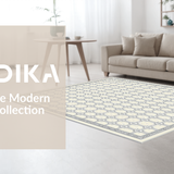 Ultra Soft Area Rug, Non Slip, Stain Resistant, Washable Area Rugs for Living Room, Bedroom, Rustic Two-Toned Floral Arrangement(Beige)