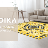 Ultra Soft Area Rug, Non Slip, Stain Resistant, Washable Area Rugs for Living Room, Bedroom, Elegant Cozy Medallion Design(Yellow)