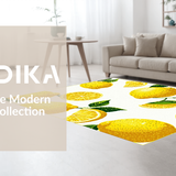 Chic White Citrus Patterned Mat(Yellow)