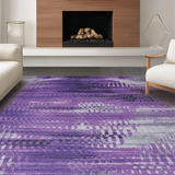 Ultra Soft Area Rug, Non Slip, Stain Resistant, Washable Area Rugs for Living Room, Bedroom, Modern Psychedelic Color Burst(Purple)
