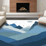 Enchanting Geometric Mountain Scene(Blue)