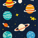 Ultra Soft Area Rug, Non Slip, Stain Resistant, Washable Area Rugs for Living Room, Bedroom, Outer Space Themed Kids(Blue)