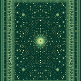Ultra Soft Area Rug, Non Slip, Stain Resistant, Washable Area Rugs for Living Room, Bedroom, Mystical Celestial Cat(Green)