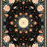 Ultra Soft Area Rug, Non Slip, Stain Resistant, Washable Area Rugs for Living Room, Bedroom, Mystical Luna Moth(Black)