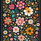 Ultra Soft Area Rug, Non Slip, Stain Resistant, Washable Area Rugs for Living Room, Bedroom, Washable Floral Fantasy(Black)