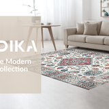 Ultra Soft Area Rug, Non Slip, Stain Resistant, Washable Area Rugs for Living Room, Bedroom, Minimalist Floral Silver Palette(White)