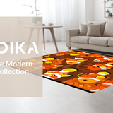 Ultra Soft Area Rug, Non Slip, Stain Resistant, Washable Area Rugs for Living Room, Bedroom, Cheerful Modern Aquatic Illustration(Orange)