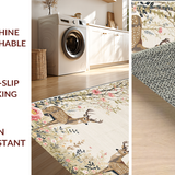 Ultra Soft Area Rug, Non Slip, Stain Resistant, Washable Area Rugs for Living Room, Bedroom, Vibrant Botanical Animal Print(Beige)