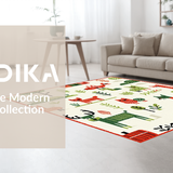 Ultra Soft Area Rug, Non Slip, Stain Resistant, Washable Area Rugs for Living Room, Bedroom, Cheerful Multi-Color Educational Layout(White)