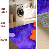 Ultra Soft Area Rug, Non Slip, Stain Resistant, Washable Area Rugs for Living Room, Bedroom, Modern Eclectic Wave-like Theme(Orange)