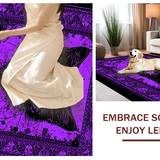 Ultra Soft Area Rug, Non Slip, Stain Resistant, Washable Area Rugs for Living Room, Bedroom, Gothic Cat Skull Aesthetic(Purple)