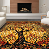 Ultra Soft Area Rug, Non Slip, Stain Resistant, Washable Area Rugs for Living Room, Bedroom, Chic Textured Nature Elements(Gold)