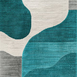 Ultra Soft Area Rug, Non Slip, Stain Resistant, Washable Area Rugs for Living Room, Bedroom, Tranquil Teal Abstract Escape(Green)