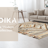 Ultra Soft Area Rug, Non Slip, Stain Resistant, Washable Area Rugs for Living Room, Bedroom, Stylish Natural Hues Medallion Style(Brown)